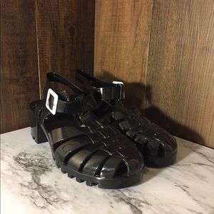 Jelly Block Heel Shoes